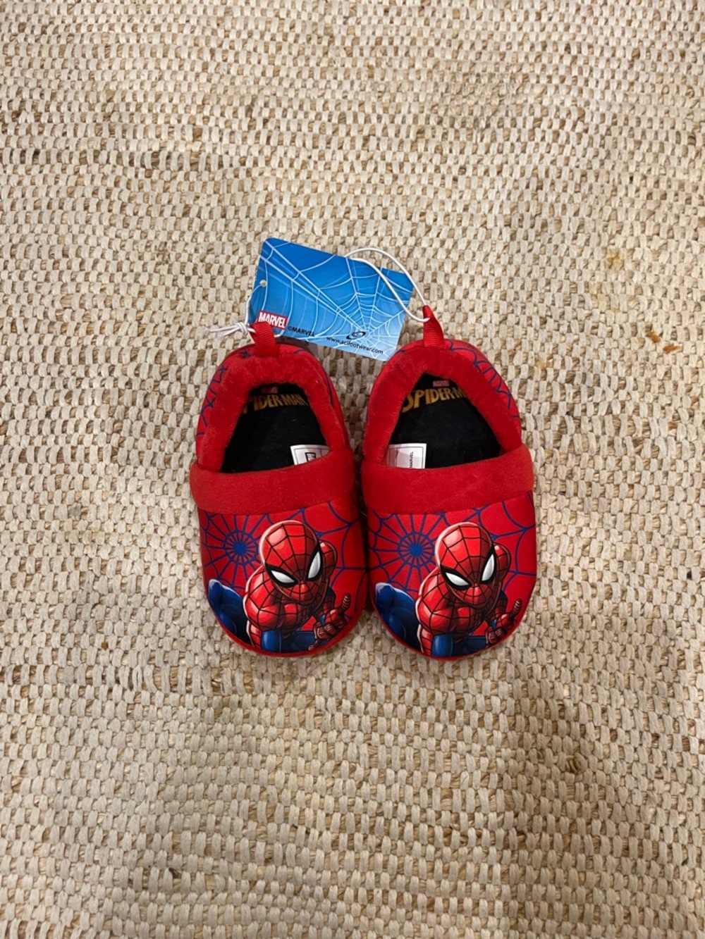 Nwt-Marvel Kids Spider-Man Red and Blue Slippers
